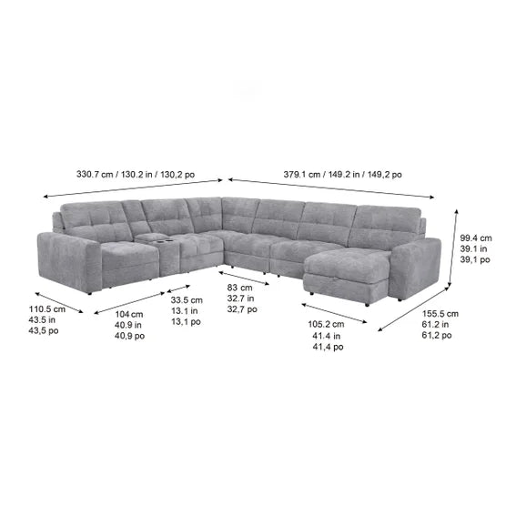Power Reclining Sectional with Storage