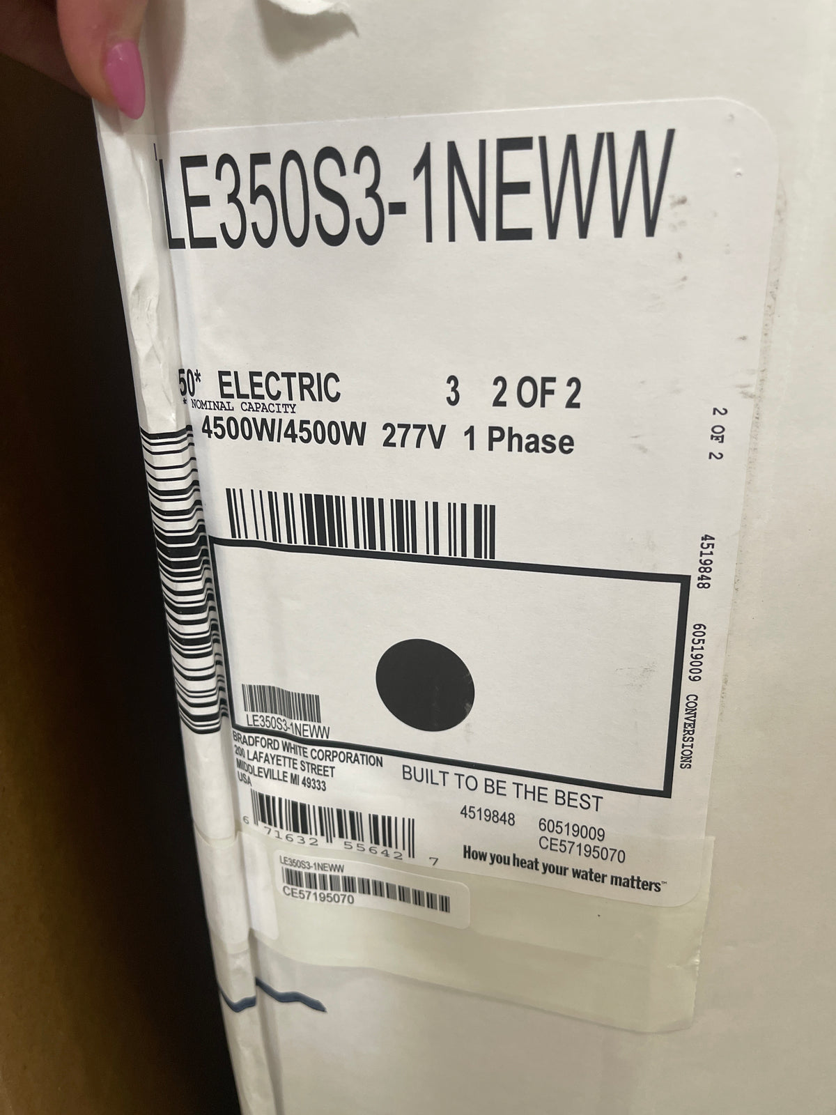 Bradford 50* Electric Water Heater