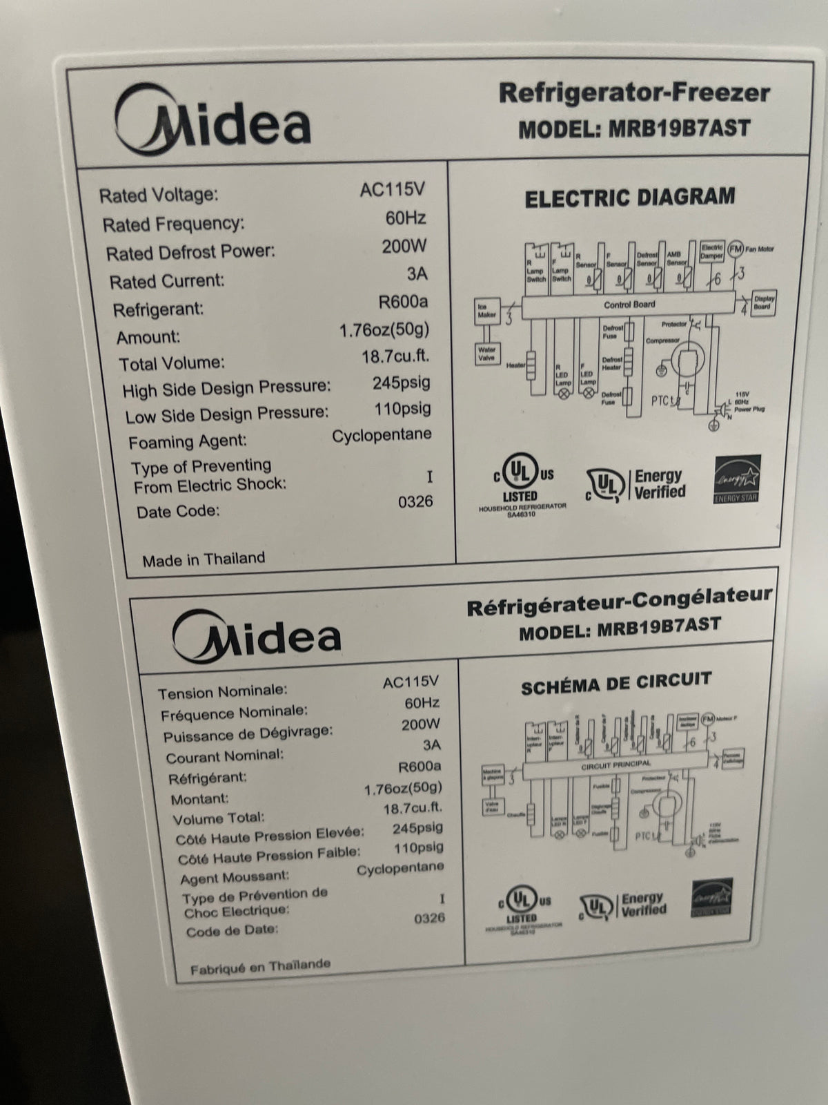 Midea Refridgerator