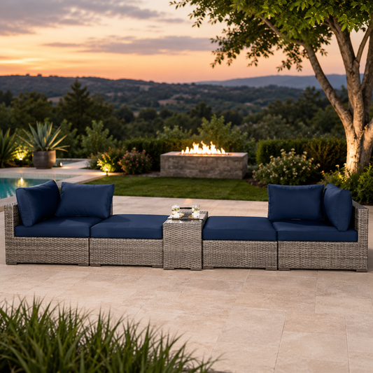 5-Piece Modular Outdoor Wicker Patio Set
