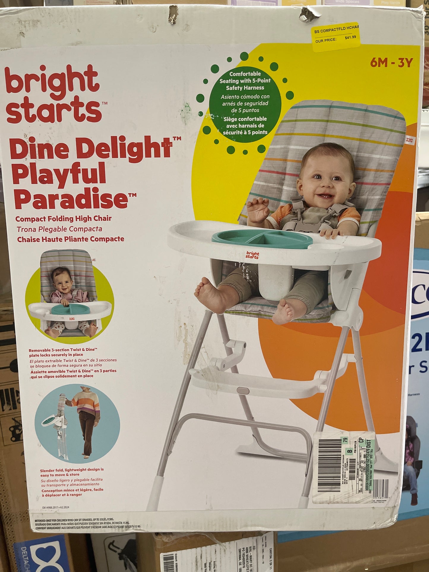 Bright Starts Dine Delight Playful Paradise- Compact Holding High Chair