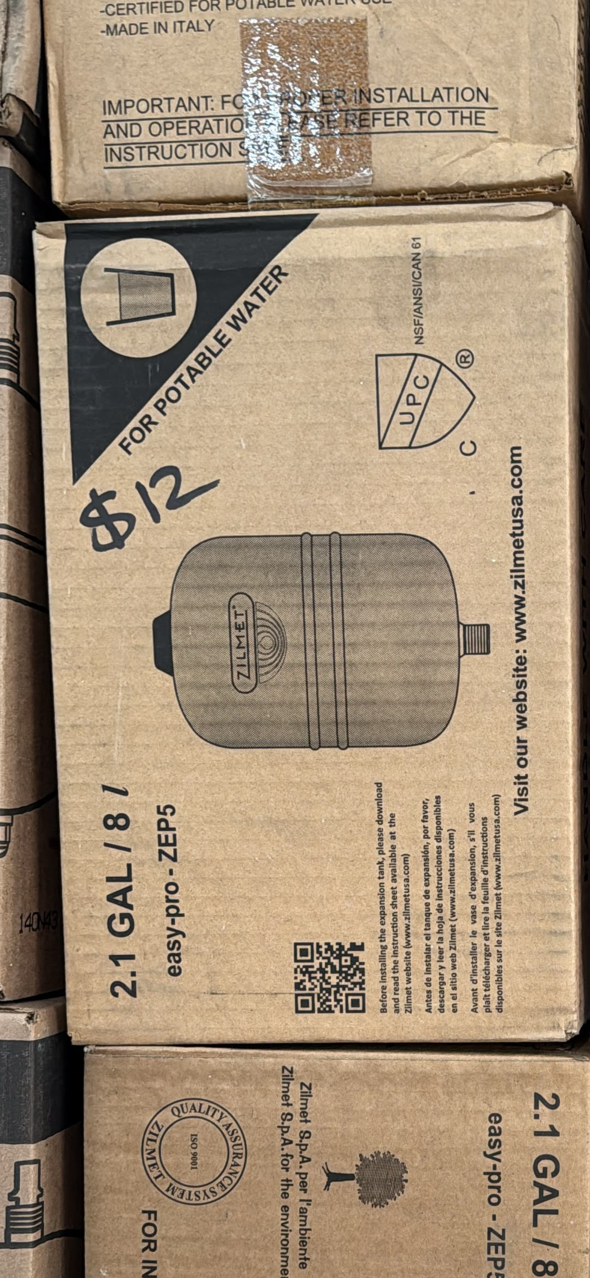 Zilmet 2.1 Gallon water Heater Expansion