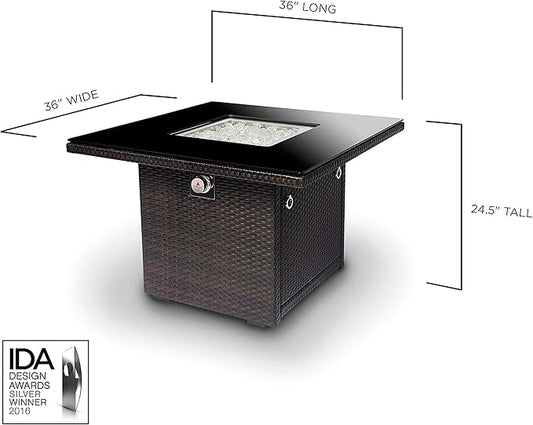Propane Fire Table with Glass Top