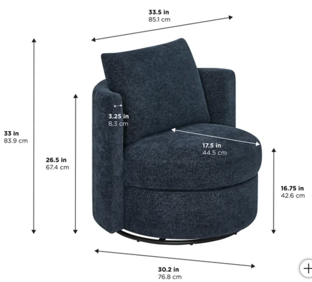 Blue Swivel Chair 2pc