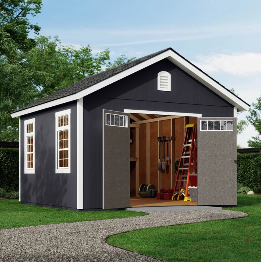 Yardline Large Wood Storage Shed with Loft & Floor System