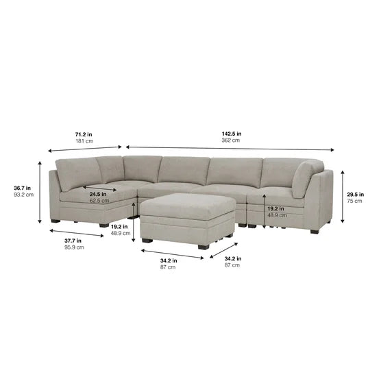 6 pc Modular Sectional
