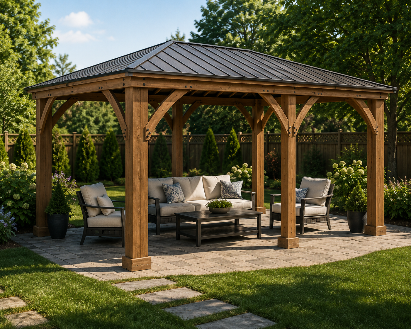 Yardistry 12' x 20' Gazebo with Aluminum Roof