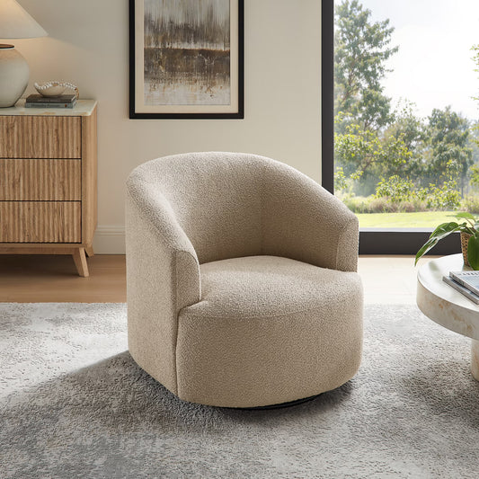 Bouclé Swivel Accent Chair