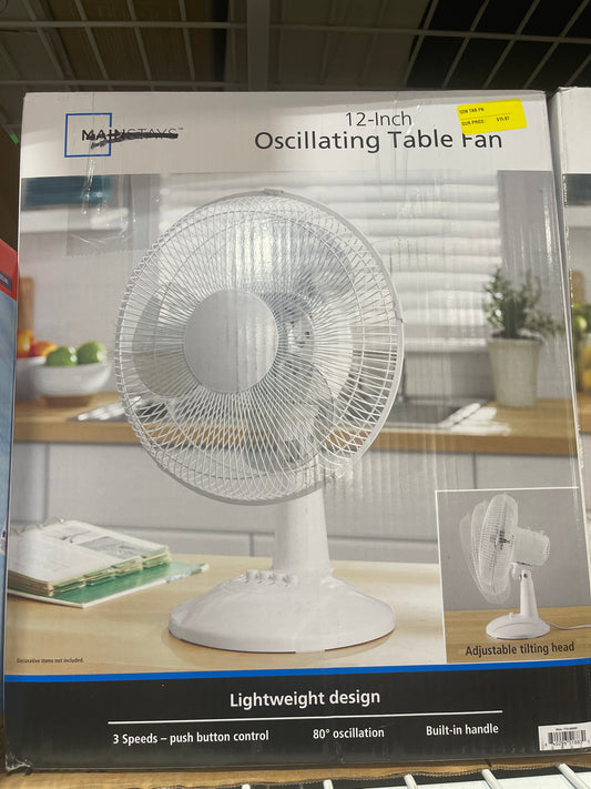Oscillating Table Fan 12”