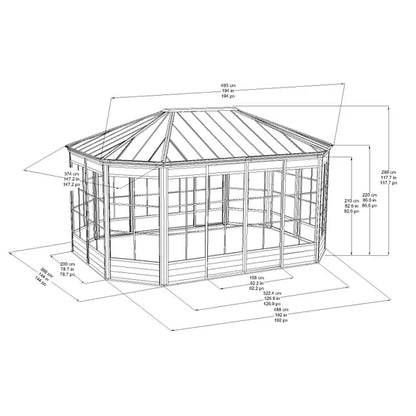 12' x 16' Hardtop Solarium Gazebo