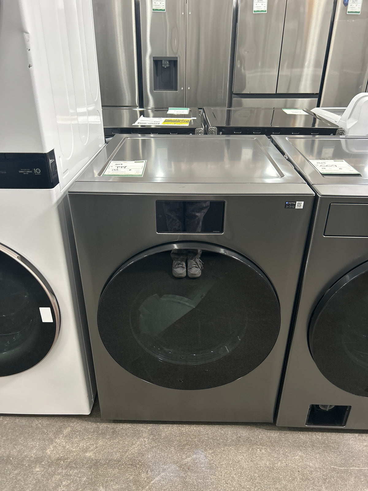 7.6 cu ft vented Front Load Stackable Bespoke AI Ultra Capacity Electric Dryer in Dark Steel w/AI OptiDry+