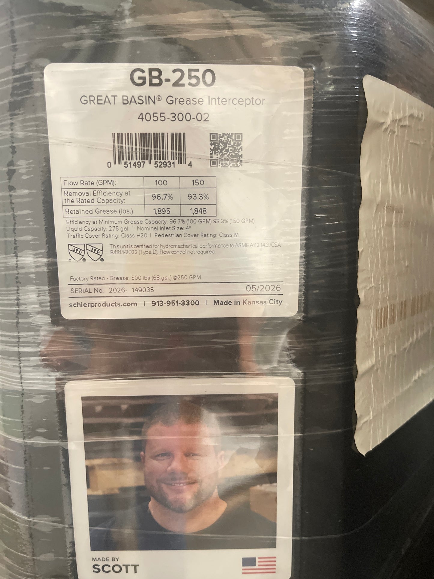 Great Basin Grease Interceptor 4055-300-02