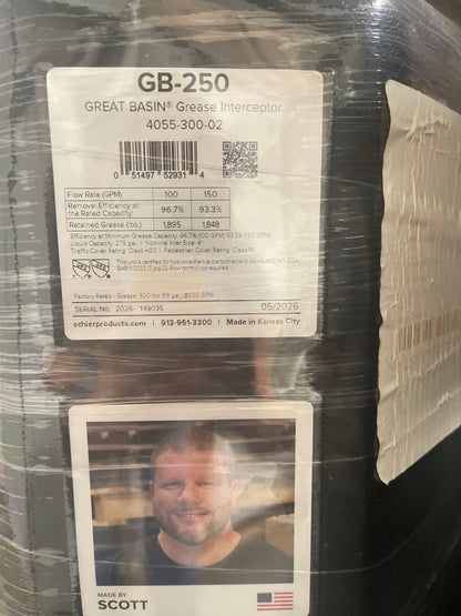 Great Basin Grease Interceptor 4055-300-02