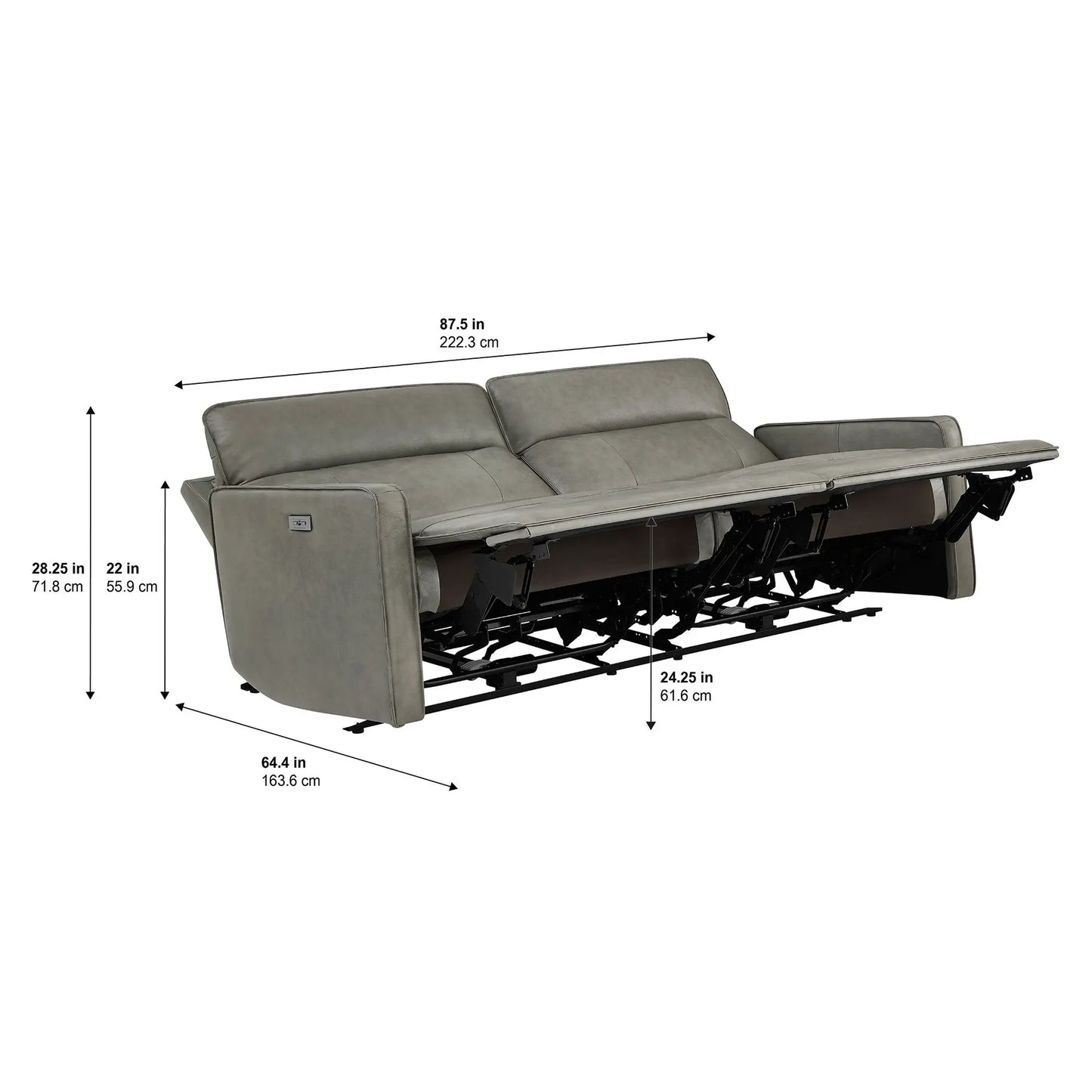 Reclining Sofa Grey