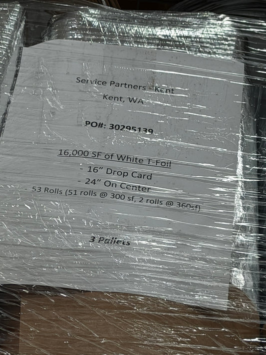 White T-Foil Insulation – 300 Sq Ft Rolls – $79.99
