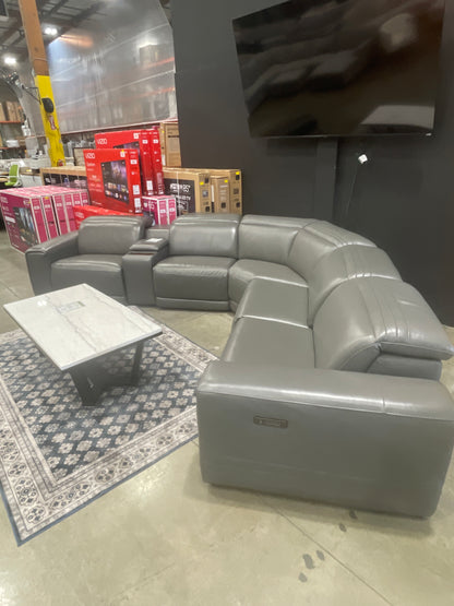 Karson Leather Power Sectional