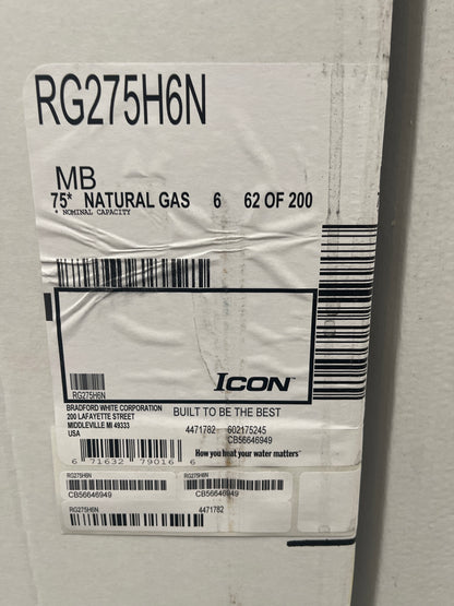 Bradford 75* Gas Water Heater