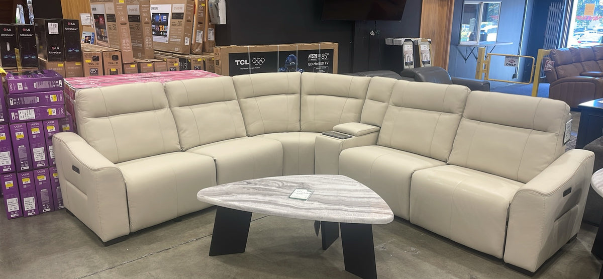 Monica Leather Power Sectional