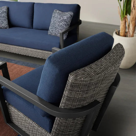 4-Piece Outdoor Navy Blue Set