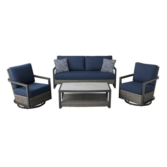 4-Piece Outdoor Navy Blue Set