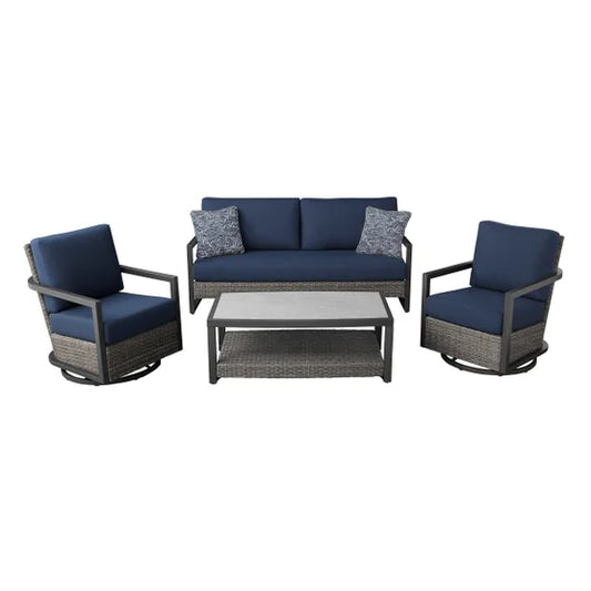 4-Piece Outdoor Navy Blue Set