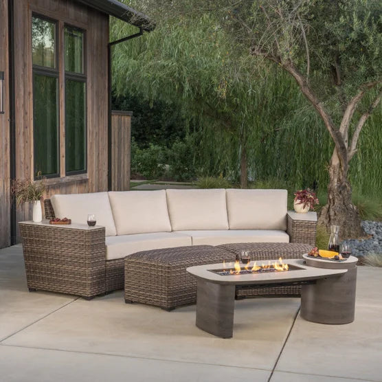 7-Piece Modular Outdoor Seating Set with Fire Table