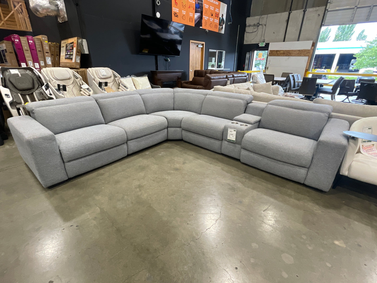 Woodston Fabric Power Reclining Sectional