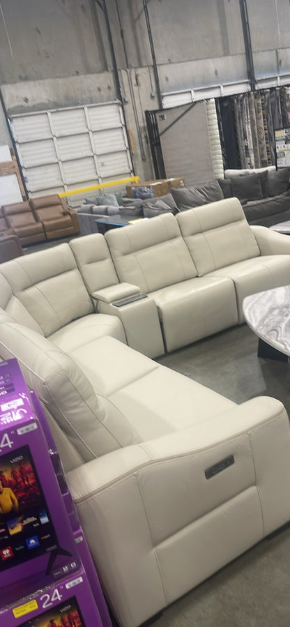 Monica Leather Power Sectional