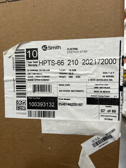 AO Smith 66 Gallon Electric