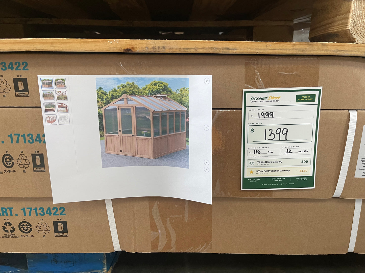 Yardistry Wooden Greenhouse with Automatic Roof Vent – 8' x 9.7'