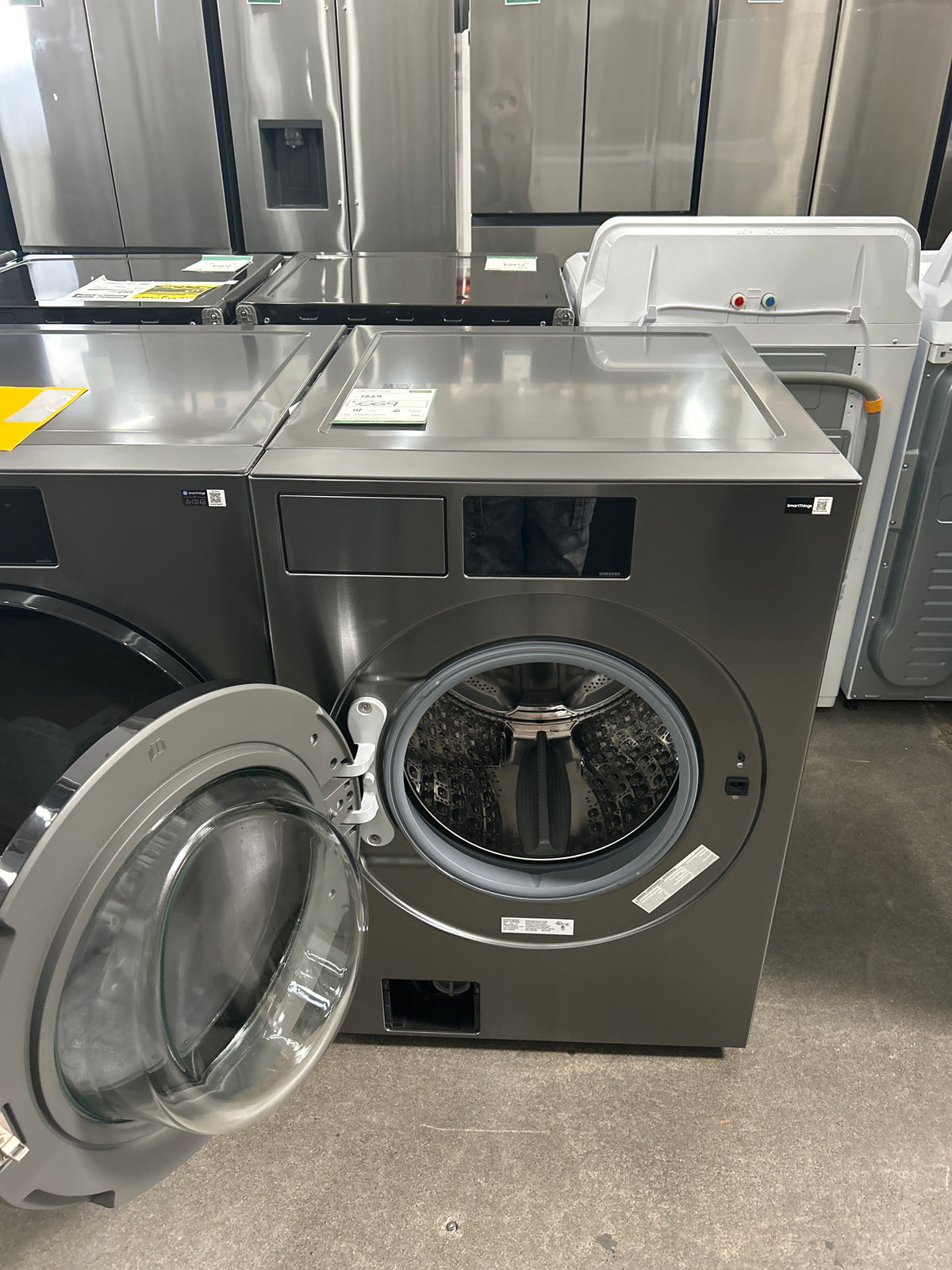 5.3 cu ft Bespoke AI Ultra Capacity Stackable Front Load Washer with AI Home and AI OptiWash+ in Dark Steel