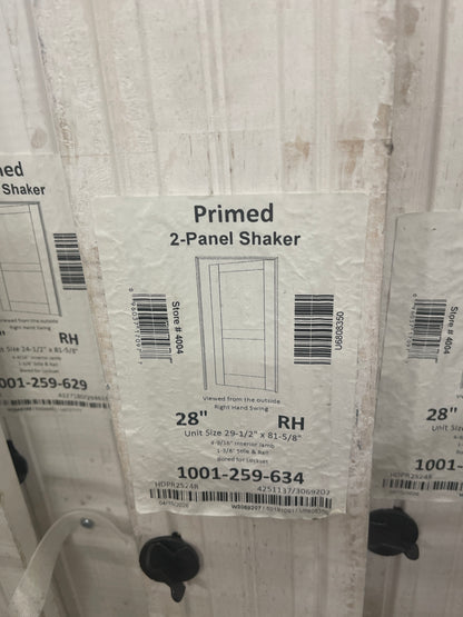 Primed Panel Shaker Doors