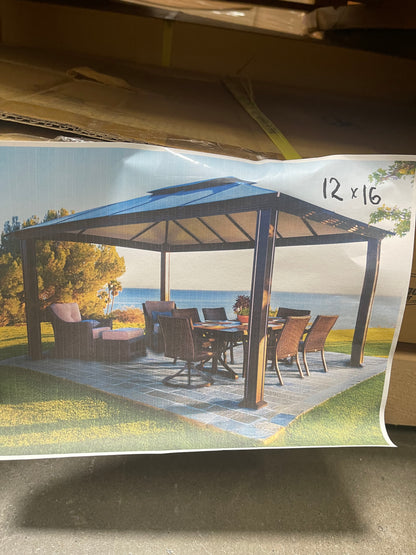 Paragon Outdoor Santa Monica Hardtop Gazebo – 12' x 16'