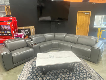 Karson Leather Power Sectional