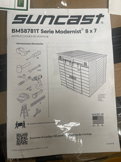 Suncast Modernist 8x7 storage unit