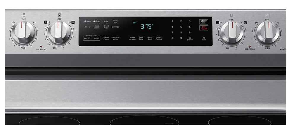 Samsung 30” Smart Electric Range with Air Fry & Convection – Fingerprint Resistant Stainless Steel (Open Box)