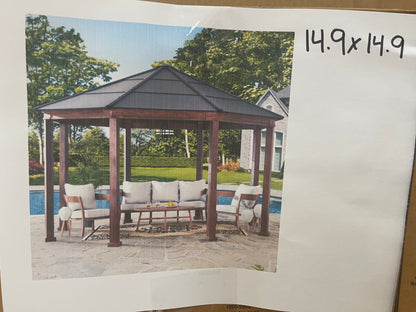 Sunjoy Daybreak Octagon Hardtop Gazebo – 14.9' x 14.9'