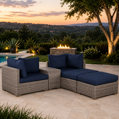 5-Piece Modular Outdoor Wicker Patio Set