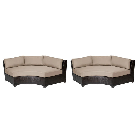 Barbados Curved Armless Outdoor Sofa Set – All-Weather Wicker