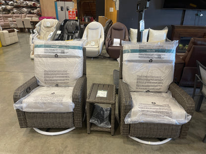 Bay 3-piece Outdoor Patio Glider Recliner Set