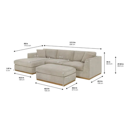 Sofa Chaise- Beige