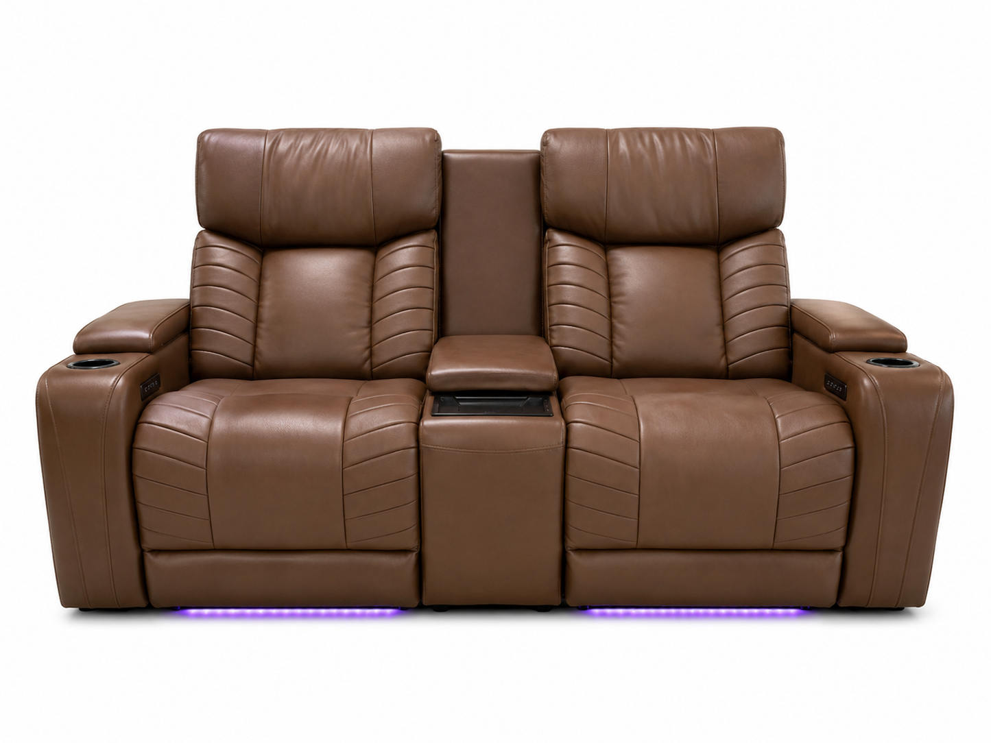 Power Reclining Loveseat with Console & LED Lighting