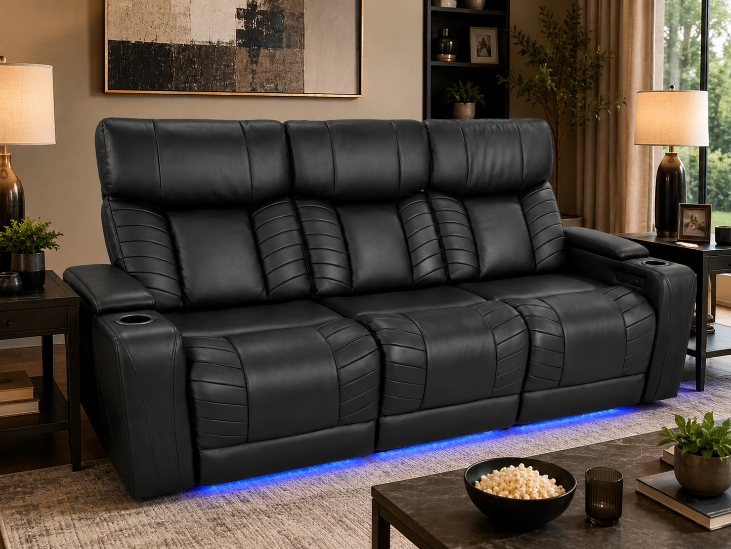 Power Reclining Sofa with Lights and Immersive Audio