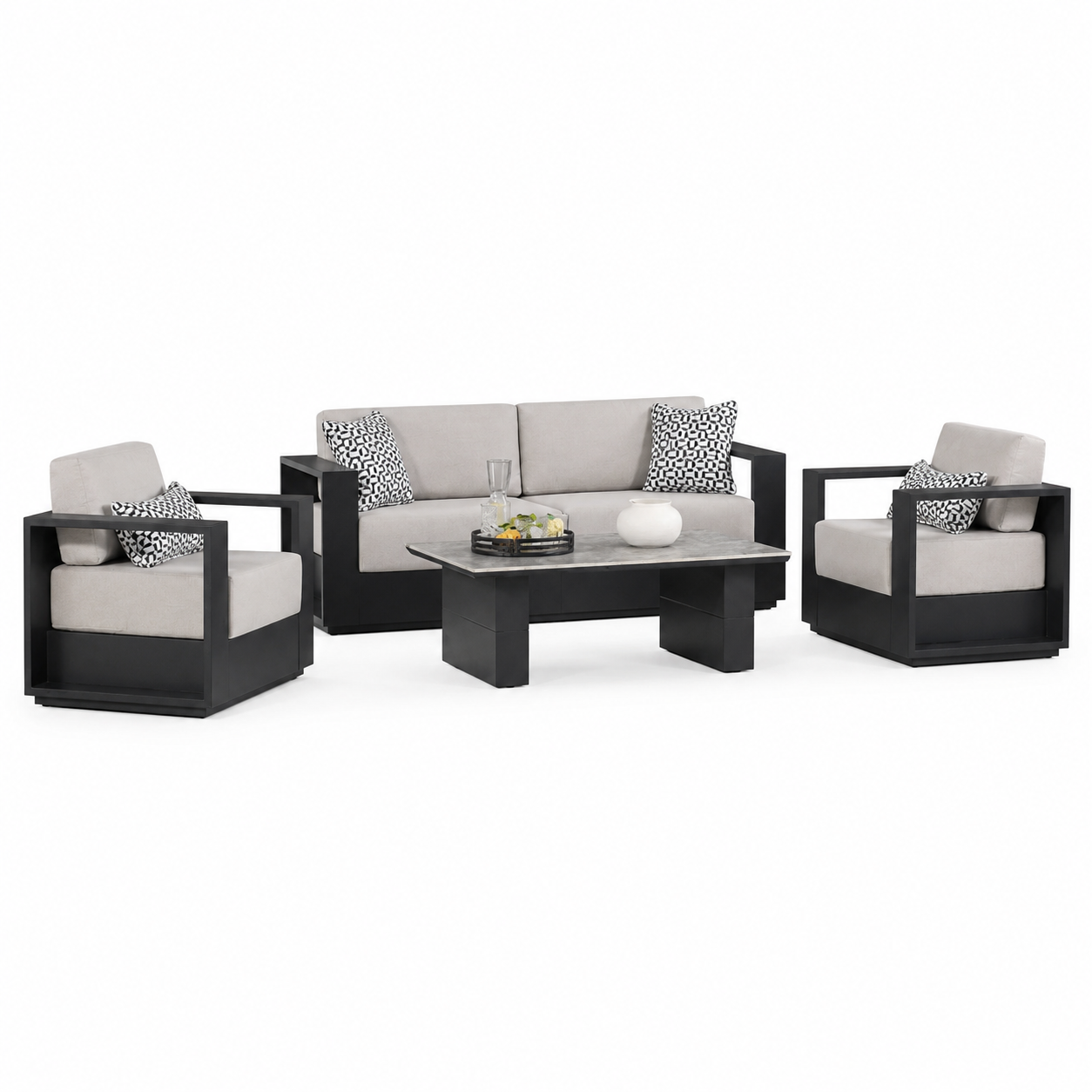 Modern 4-Piece Outdoor Conversation Set