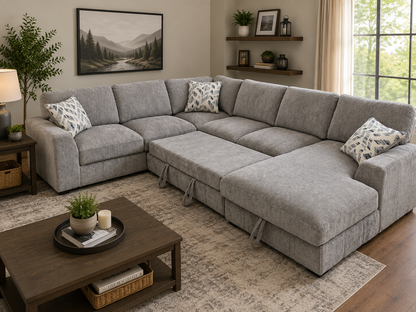 Pop-Up Sleeper and Storage Chaise Sectional