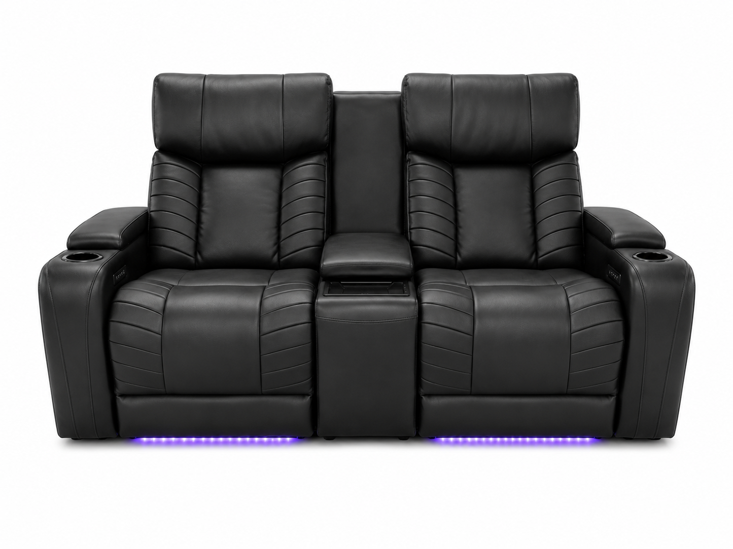 Power Reclining Loveseat with Console & LED Lighting