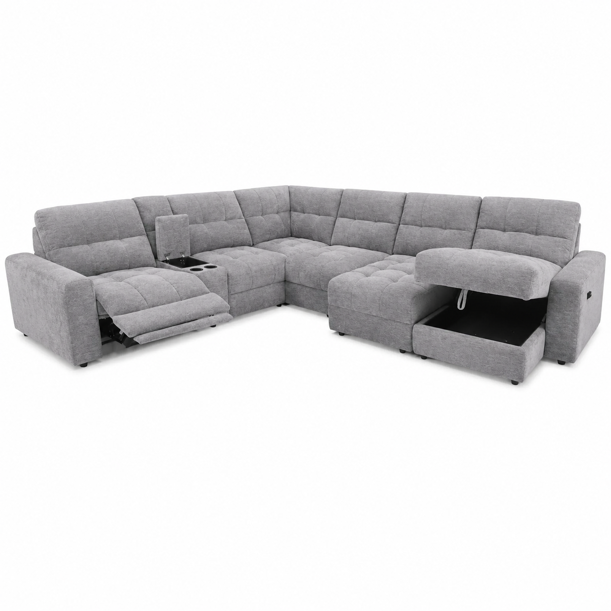 Power Reclining Sectional with Storage