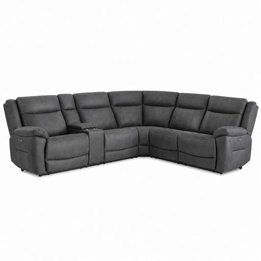 Grey 6pc Reclining Sectional