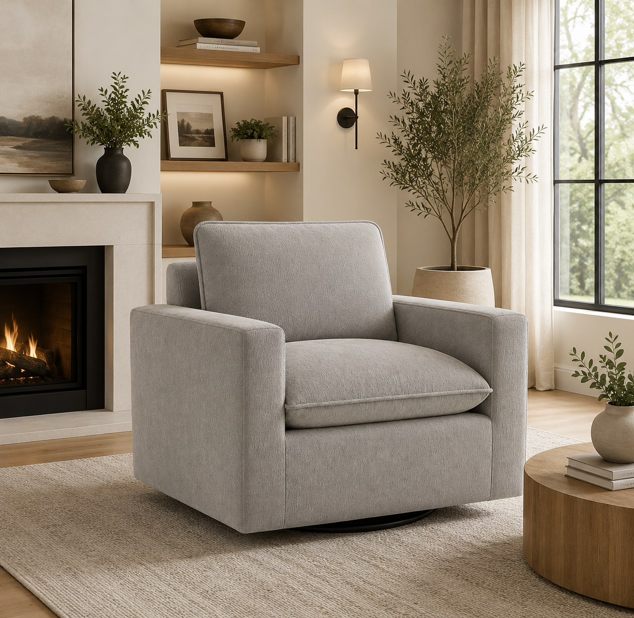 The Cloud Swivel Chair - Taupe