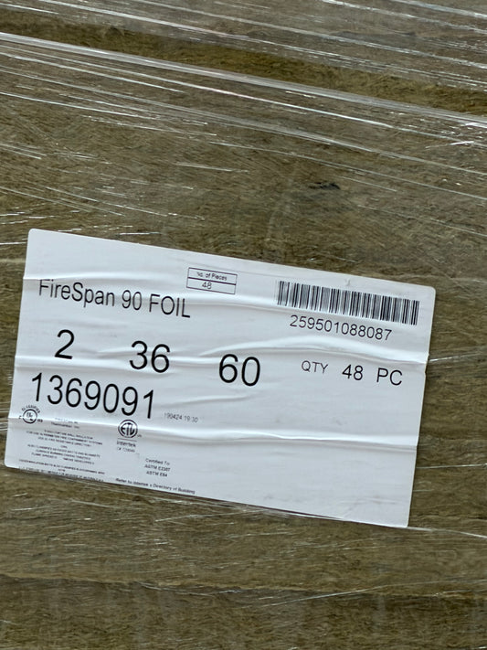 Insulation FireSpan 90 Foil 2”x 36” x 60